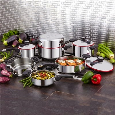 Seared chicken and cooked vegetables in Royal Prestige Cookware