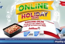 Subscribe online to select SKY Fiber plans and get up to get up to P400 Jollibee e-GCs this holiday season