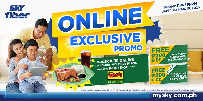 Get up to P400 Mang Inasal e-GCs when you subscribe online to select SKY Fiber plans