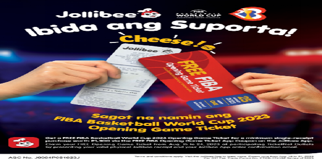 Catch the FIBA Basketball World Cup 2023 Opening Game with FREE Tickets from Jollibee!