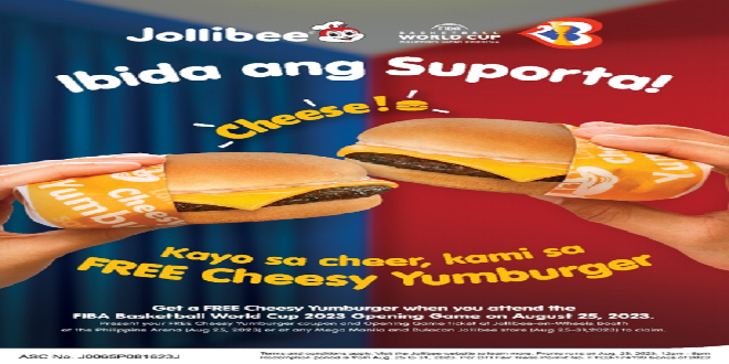 FIBA Basketball World Cup 2023 Opening Game Enjoy FREE Jollibee Cheesy Yumburgers