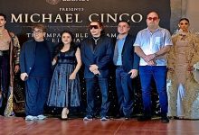 Michael Cinco (fourth from left) and his two models with executives of The Philippine Legacy Albert Andrada, Judith Tan, Archie Tan and Charles Pontier (1)