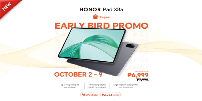 Main KV - HONOR Pad X8a to be available on Shopee starting October 2