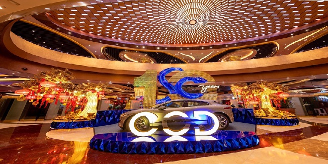 1 City of Dreams Manila - Decade of Dreams display at the main casino entrance